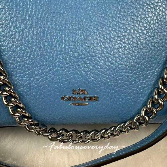 Coach Laurel Small Shoulder Bag Mirror Charm And Pouch CBI06 Pool/Sand NWT - Picture 6 of 9